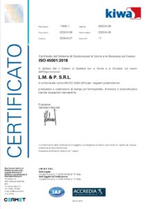 Certificato ISO 45001:2018